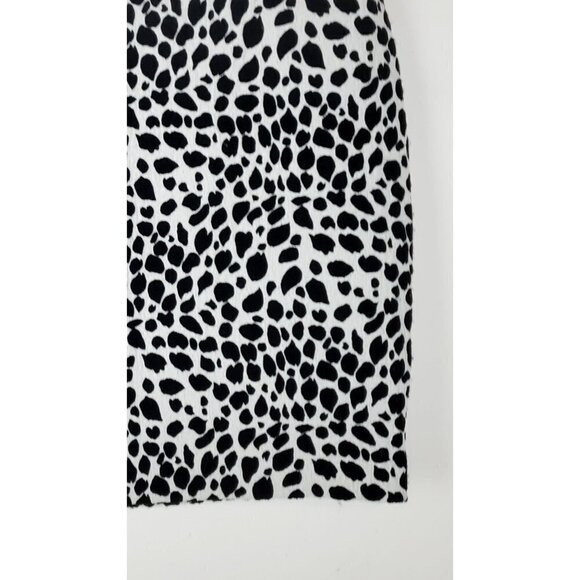 Ann Taylor Pencil Skirt Womens 10 White Black Abstract Leopard Lined Back Zip - Picture 5 of 10